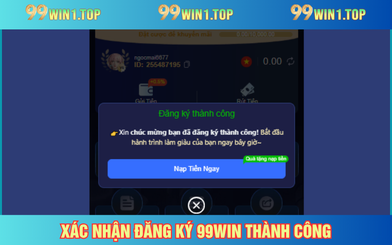Xác nhận tạo ID mới thành công từ hệ thống